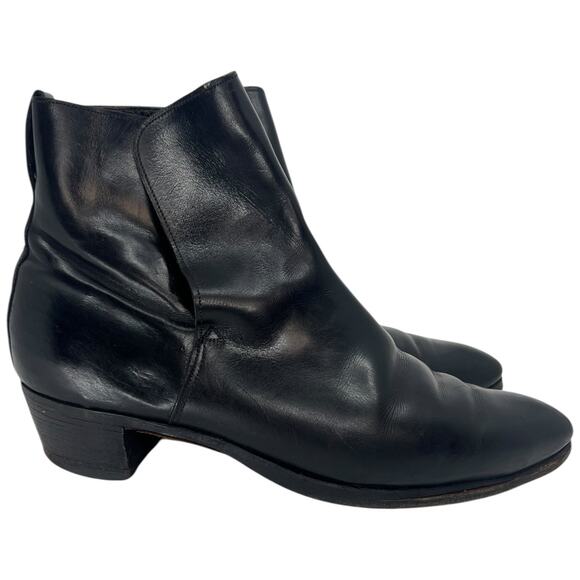 Vintage Handmade Black Leather Pull On Ankle Boots Spain with Shoe Tree - 7D main image 8